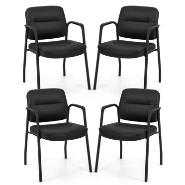 Costway Chaise de Salle d'Attente Sans Roues Ensemble de 4 avec Accoudoirs Intégrés pour Réception