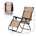 thumbnail image 3 of Outsunny 2 Piece Foldable Lounge Chair with Canopy Shade, Beige, 3 of 10