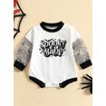thumbnail image 2 of SUNSIOM Baby Boys Girl Romper, Long Sleeve Round Neck Halloween Letters Print Loose Crotch Button Romper, 2 of 8