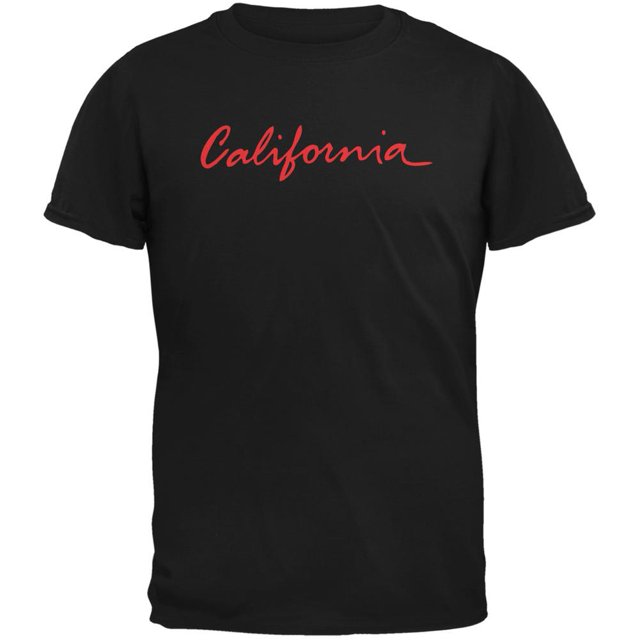 California License Plate Black Adult T-Shirt