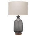 thumbnail image 1 of Benzara BM241132 Table Lamp with Frosted Glass Body & Fabric Shade, Gray, 1 of 5
