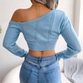 thumbnail image 5 of RKSTN Sweaters for Women Fashion Casual Long Sleeve Off Shoulder Knit Round-Neck Sweater Fall Sweaters, 5 of 5
