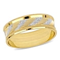 thumbnail image 1 of Alliance de Mariage Courbée pour Homme de 6 mm à Côtes et Rayures en Or Jaune 14 K, 1 of 5