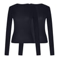 thumbnail image 4 of Birdeem T-Shirts à Manches Longues pour Femmes Mode Décontractée Col Rond Couleur Unie T-Shirt à Manches Longues Chandail Tops Manches 3/4 T-Shirts pour Femmes, 4 of 4