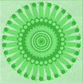 thumbnail image 1 of Ahgly Company Tapis d'Intérieur Lavables à la Machine, Carrés, Transitionnels, Verts, Tapis de Zone, 4 Pieds Carré, 1 of 7