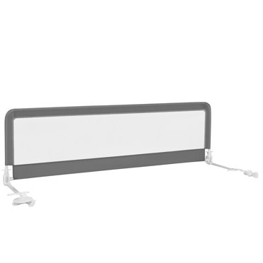 Babyjoy Barrière de Lit Pliable de 71 Pouces pour Bébé, Garde pour Tout-Petits, Bascule vers le Bas, Barre de Sécurité, Gris