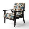 thumbnail image 3 of Designart "Paisley Gardens With A Rustic Touch In Gold And Turquoise II" Blue Floral Upholstered Accent Chair - Cottage Arm Chair For Living Room, 3 of 7