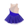 thumbnail image 4 of Sinleey Robe de Patinage Artistique pour Filles, Scintillante avec Strass, Sans Manches, Justaucorps de Danse Ballet, Bleu Royal 16, 4 of 7