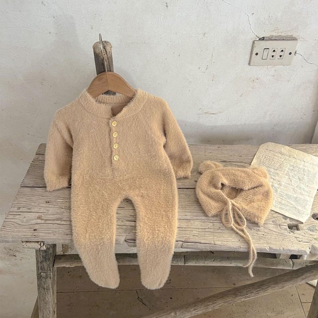 RXIRUCGD Combinaison Décontractée à Manches Longues Chaude à Col Rond pour Fille et Garçon ( Kaki, Taille : 0 Mois )