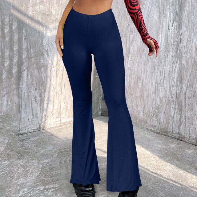 LSLJS Women's Boho Hippie High Waist Wide Leg Long Flared Bell Bottom Pants