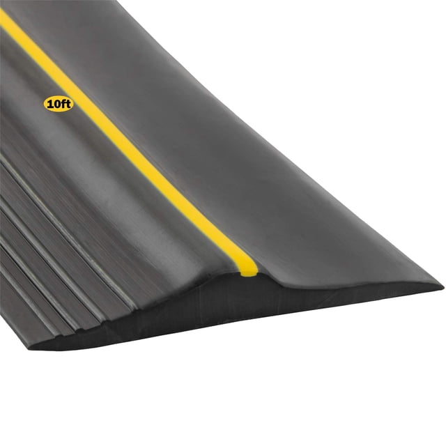 Universal Garage Door Bottom Threshold Seal Strip Weatherproof Rubber DIY Weather Stripping Replacement Not Include Sealant/Adhesive (10Ft Black)