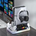 thumbnail image 4 of PS5 Slim Bracket And Cooling Station, With RGB LED Controller, Charging Station For PlayStation 5, PS5 Controller Charger For Dual Sensing And Edge Controller, PS5/PS5 Slim Accessory Cooling, 4 of 9