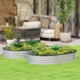 thumbnail image 2 of Outsunny 2 Pcs Bac de Jardin Surélevé Galvanisé 5 x 3 x 1 Pi, Argent, 2 of 10