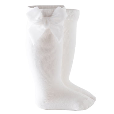 GDREDA Bas Jusqu'aux Genoux pour Filles Tout-Petits Bébé Enfants Filles Bas Jusqu'aux Genoux Unis Bas Mi-Mollet Chaussette Blanc, 3-18 Mois