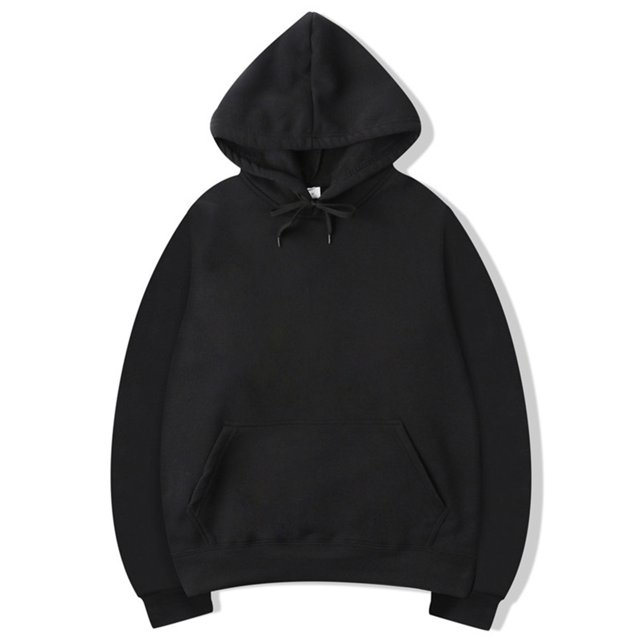 MAWCLOS Ladies Sweatshirt Pocket Hoodies Solid Color Hooded Tops Casual Fall Drawstring Pullover Black XL