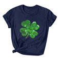 thumbnail image 1 of Besolor T-Shirts de la Saint-Patrick pour Femmes, Col Rond, Manches Courtes, T-Shirts Basiques, T-Shirts Graphiques Shamrock, Hauts de Festival, 1 of 3