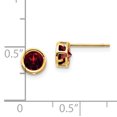 thumbnail image 2 of 14K Yellow Gold 5mm Bezel Garnet Stud Earrings, 2 of 2