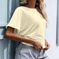 thumbnail image 4 of Birdeem Mode Femme Chemisier Col Roulé Uni Manches Courtes T-Shirt Été Hauts, 4 of 8