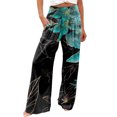 thumbnail image 1 of Pantalon Grand à Taille Élastique Mode Décontractée pour Femmes, Pantalon à Fleurs Colorées Imprimées avec Poches, Pantalon en Lin pour Femmes, Pantalon Habillé Décontracté pour Femmes, Pantalon Extensible Décontracté pour Femmes Grande Taille, 1 of 4