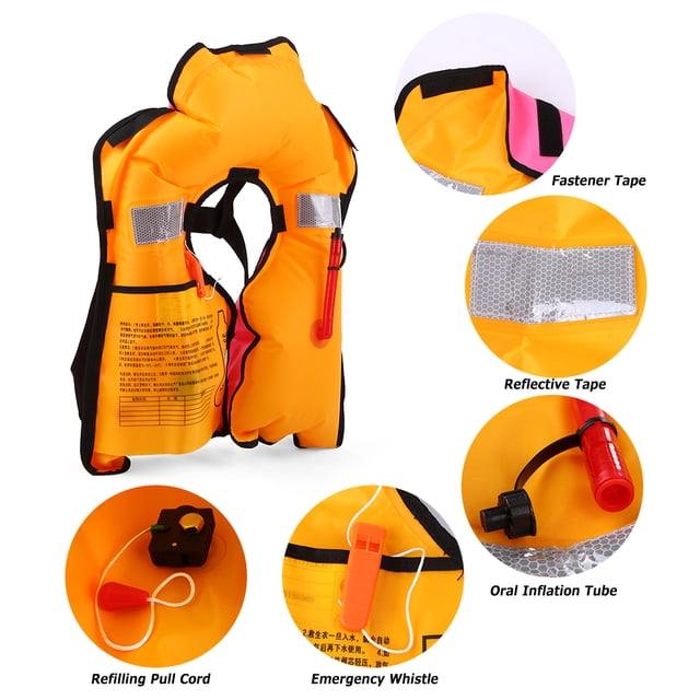Life Manual Inflatable Life Jacket Adult Life Vest Water Sports Swimming Fishing Survival Jacket