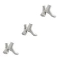 thumbnail image 2 of relayinert Soft Five Toe Socks Stretchable Cotton High Crew Socks Athletic Solid Socks Grey 3Set, 2 of 6