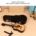 thumbnail image 3 of Miniature Modèle de Guitare en Bois, Enduit Mini Instrument de Musique Haute Simulation avec Support et Étui pour la Maison, 3 of 8