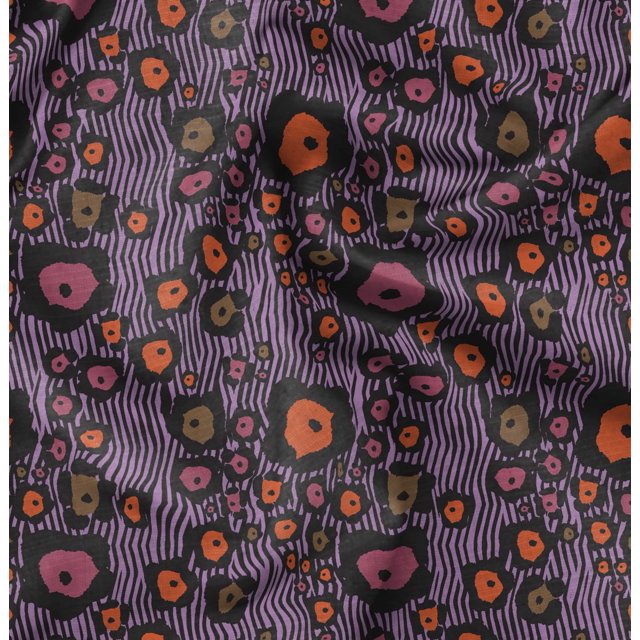 Soimoi Purple Poly Georgette Fabric Wild Animal Skin Decor Fabric Printed BTY 42 Inch Wide