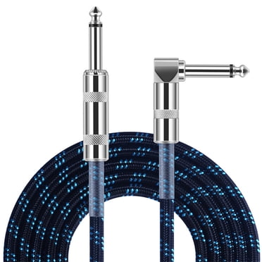 TopLLC Câble de Guitare Électrique 6,35 mm Câble d'Ampli de Guitare pour Guitare Électrique Basse Mandoline Électrique Clavier Audio Pro 1/4 Pouce Angle Droit vers Câble Droit