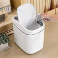 thumbnail image 1 of Wuztai Slim Desktop Trash Can, Small Plastic Wastebasket for Home Office, Space-Saving Desk Garbage Bin with Anti-Slip Base, White Beige Storage Container for Living Room Car Restaurant, 1 of 6