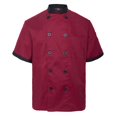 thumbnail image 1 of TOPTIE Veste de Chef Unisexe à Manches Courtes, Rouge, 1 of 8