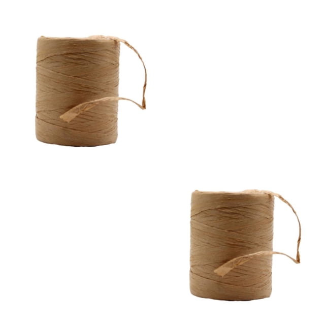 Decodeary Sturdy And Durable Raffia Rope Yarn For DIY Crafts Beautiful Colors Fiber Natural Paper Ribbon khaki 2Set
