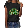 thumbnail image 1 of TopLLC St. Patrick's Day Patricks Day Chemises pour Femmes Hauts de Sarrau St Patricks Day Mode pour Dames St. Imprimé Léopard Manches Courtes Col Rond Chemise Femme Décontractée Ample, 1 of 4