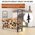 thumbnail image 3 of Costway Support de Rangement en Bois pour Bois de Chauffage Extérieur en Acier Robuste de 4 Pieds, 3 of 10