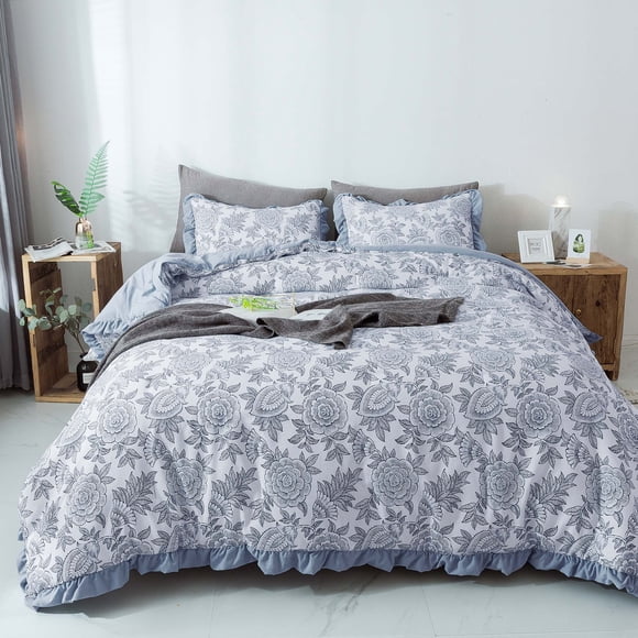 Kasentex Border Trim Design Quilted Comforter Set, 100% Cotton
