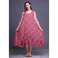 thumbnail image 2 of Bimba Pink3 Floral Roses & Ranunculus Cotton Nightgowns For Women Mid-Calf Printed Sleepwear Night Dress X-Small, 2 of 6