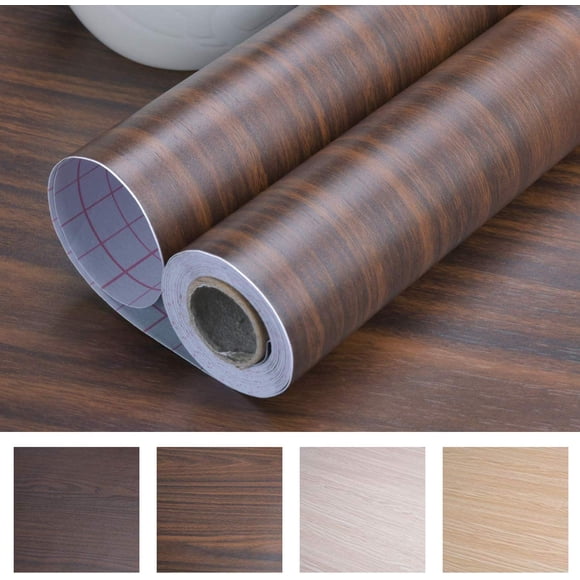 Art3d Decorative Contact Paper Countertops - Self Adhesive Shelf Drawer Liner - Black Wood Contact Wallpaper - Waterproof, Peel and Stick, Easily Removable (17.71" x 78.74", Walnut 6)