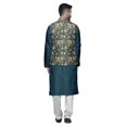 thumbnail image 3 of Atasi Ensemble de Pyjama Kurta Churidar Ethnique avec Veste Nehru Imprimée pour Hommes, 3 of 3