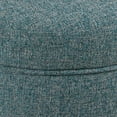 thumbnail image 4 of HomePop Round Tweed Storage Ottoman, Teal Tweed, 4 of 5