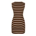 thumbnail image 4 of Birdeem Robes pour Femmes Dames Été Confortable Sans Manches Col Rond Rayé Mini Robe Ajustée, 4 of 12