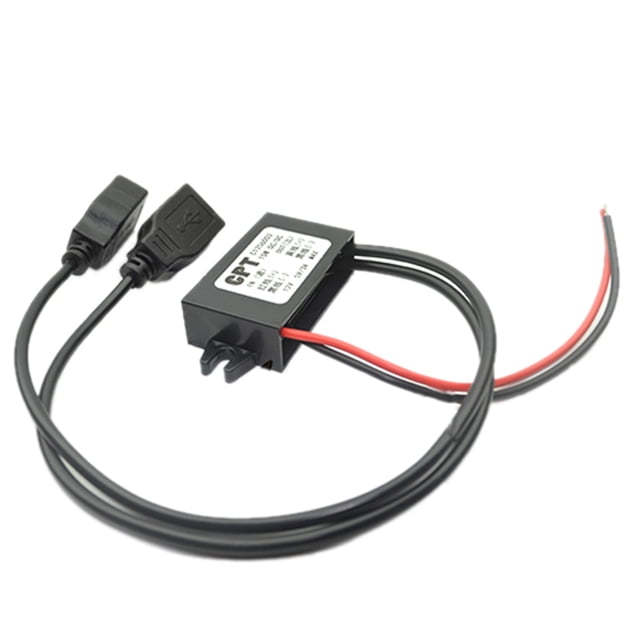 pitrice Vehicle 12V to 5V Buck Converter Simple Electricity Adapter Car Mounted Power Module Output Adapters As picture shown 8.4x5.5x1.9cm 1Set