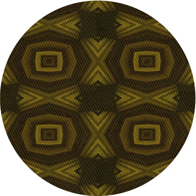 Ahgly Tapis Rond Lavable en Machine Intérieur Transitionnel Brun Bronze Foncé, 5 Pieds Rond