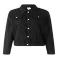 thumbnail image 4 of Veste en Denim Unie pour Femmes, Décontractée, à Manches Longues, Boutonnée, 4 of 8