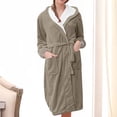thumbnail image 2 of Timegard Robe de Nuit à Capuche pour Femmes, Peignoir Confortable en Peluche Douce, Automne Hiver, Chemises de Nuit Chaudes avec Poches, 2 of 3
