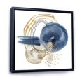 thumbnail image 2 of Designart Abstract Dark Blue Gold & Black Underwater Life FLOAT FRAME WALL ART, 2 of 4