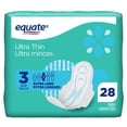 thumbnail image 1 of Equate Extra Long Super Ultra Thin Pads with Flexi-Wings®, 1 of 8