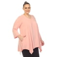 thumbnail image 2 of White Mark Tunique à Manches 3/4 pour Femmes, Taille Empire, Col en V, 2 of 6
