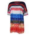 thumbnail image 2 of Innerwin Hauts à Rayures T-Shirt Femme Tenue d'Intérieur Manches Courtes T-Shirt Ample Rouge P, 2 of 8