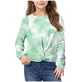 thumbnail image 2 of Posijego Chandail en Molleton pour Petite Fille, Col Rond, Manches Longues, Torsade devant, Crop Top Athlétique, 2 of 7