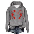 thumbnail image 1 of WEAIXIMIUNG Sweat à Rayures pour Femmes Automne et Hiver 2025 Tendance avec Capuche et Imprimé Lettre, 1 of 4