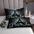 thumbnail image 3 of Eiffel Tower Quilt Set Paris Coverlet&nbsp;Set,Romantic France Bedspread Set King,City Building Quilted Diamond Water Drop Design Room Decor, 3 of 3